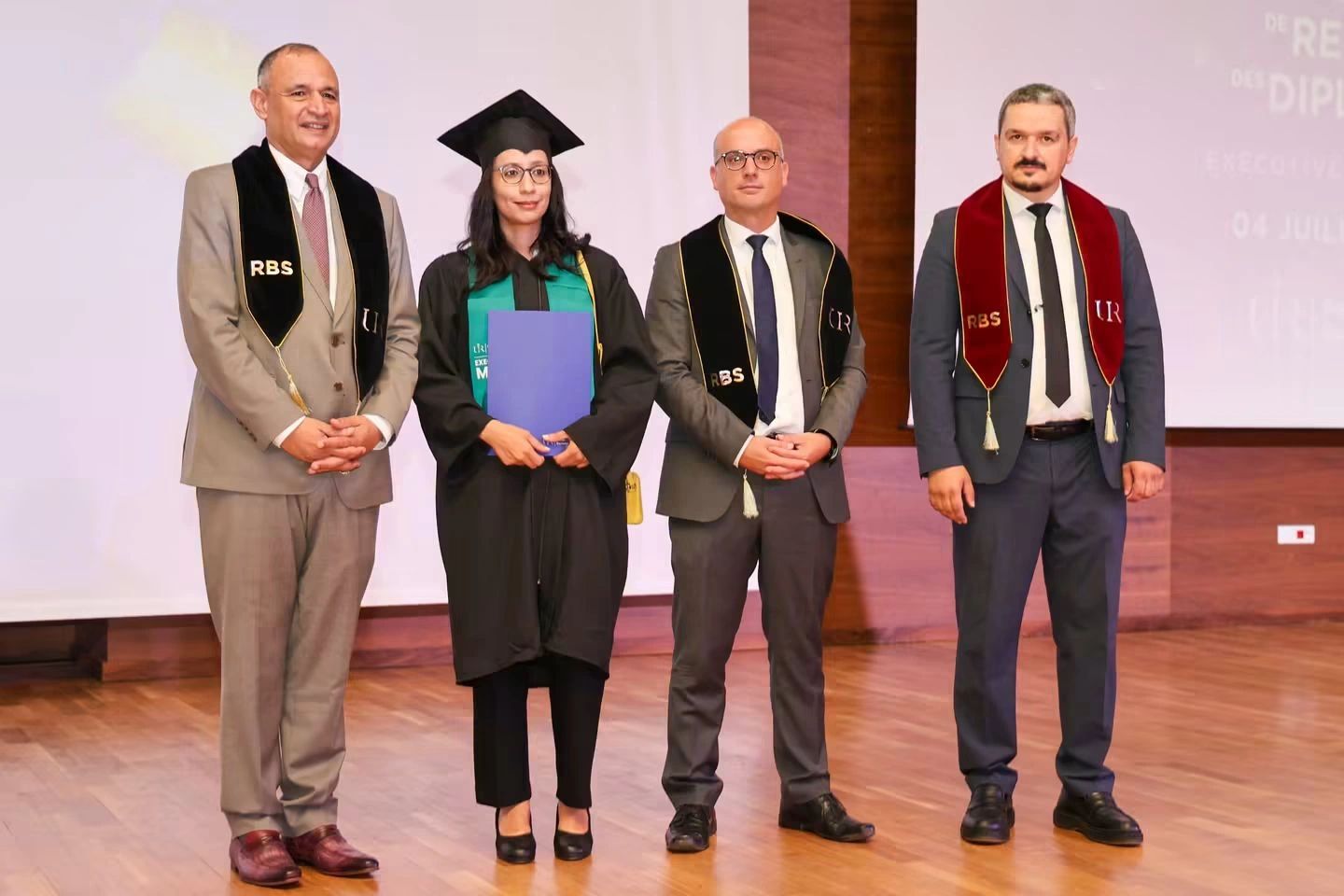 Diploma award on stage