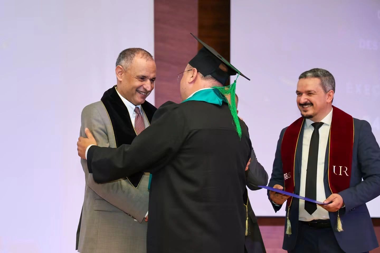 Congratulating the graduates